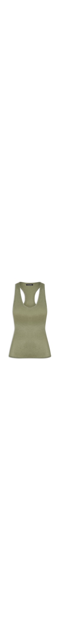 Regata Feminina De Tricot Rib Transparência - Verde