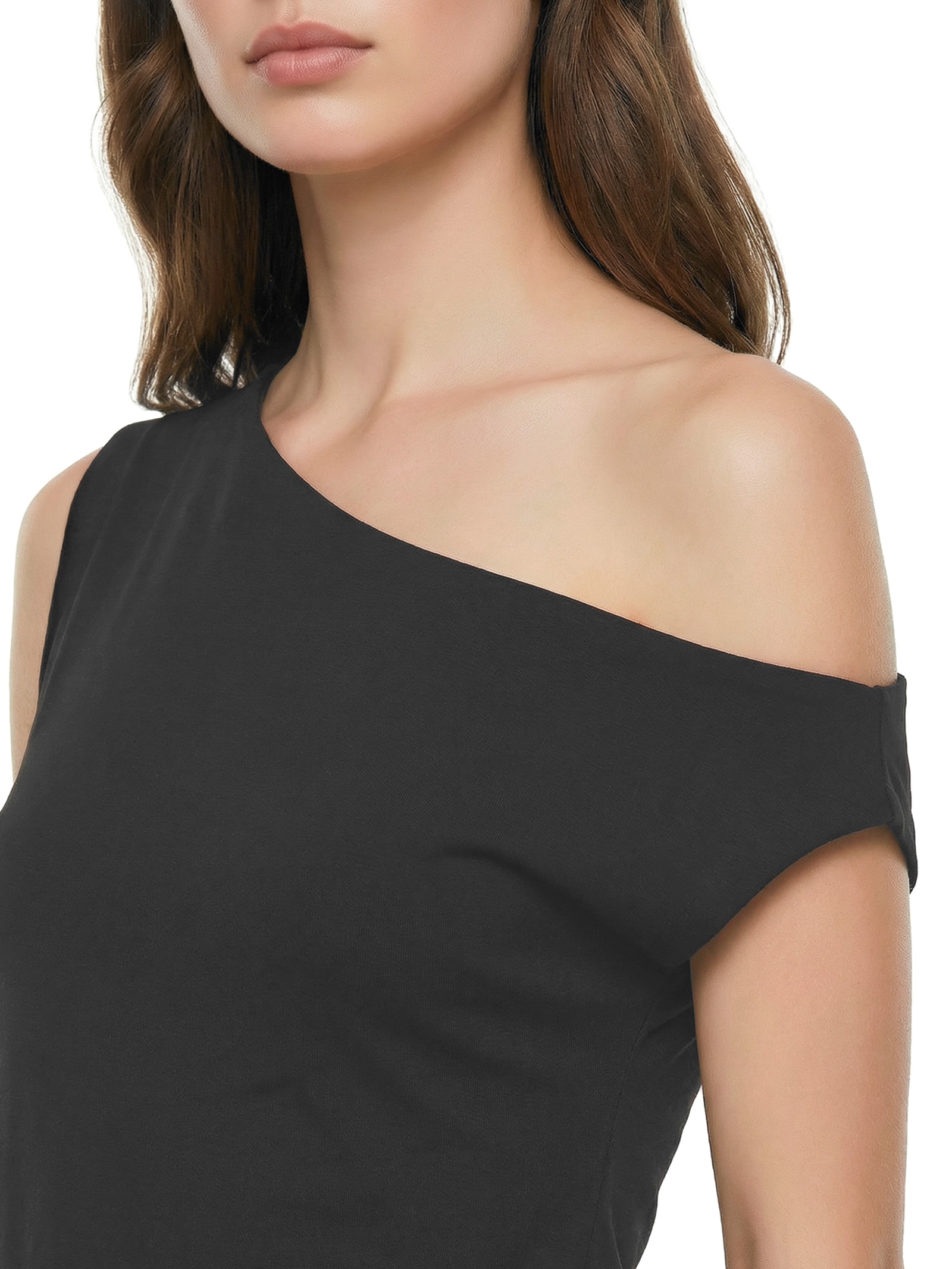 Regata Feminina Decote Assimétrico Preto Cacay