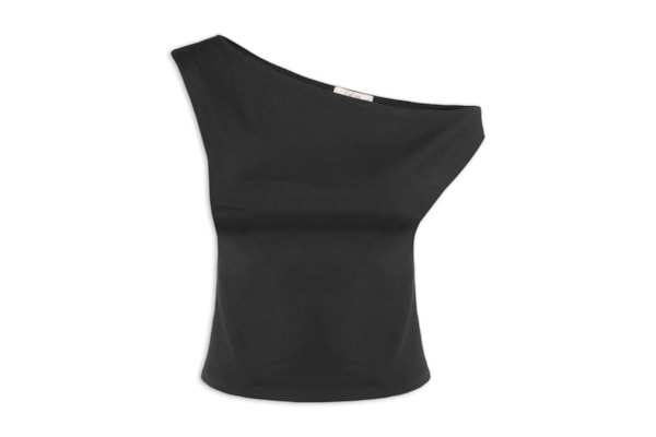 Regata Feminina Decote Assimétrico - Preto