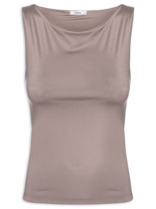 Regata Feminina Decote Canoa – Marrom