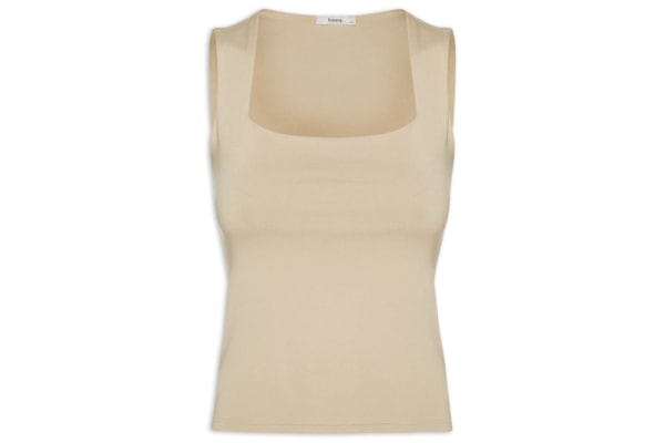 Regata Feminina Decote Quadrado - Bege 