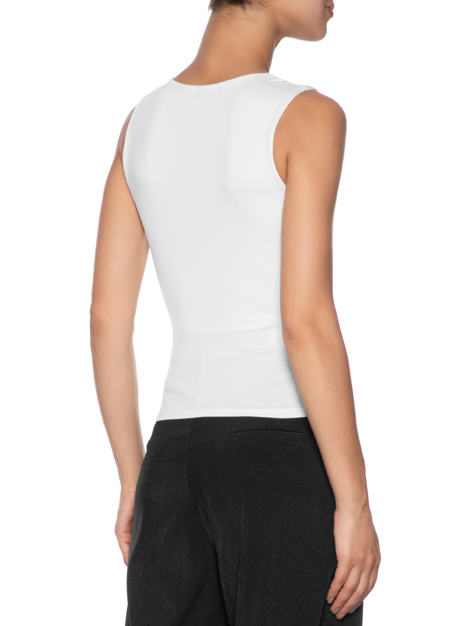 Regata Feminina Decote Quadrado Branco Basiq