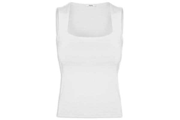 Regata Feminina Decote Quadrado - Branco