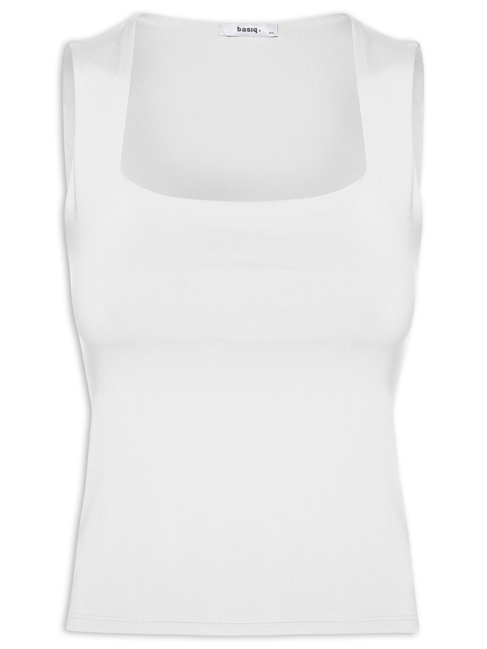 Regata Feminina Decote Quadrado Branco Basiq