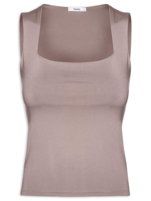 Regata Feminina Decote Quadrado – Marrom