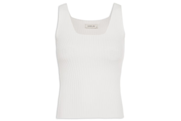 Regata Feminina Decote Quadrado- Off White