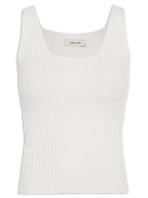 Regata Feminina Decote Quadrado- Off White