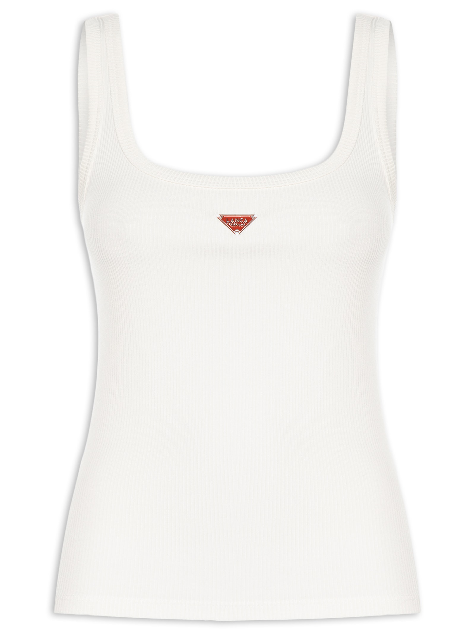 Regata Feminina Decote Quadrado Off White Lança Perfume