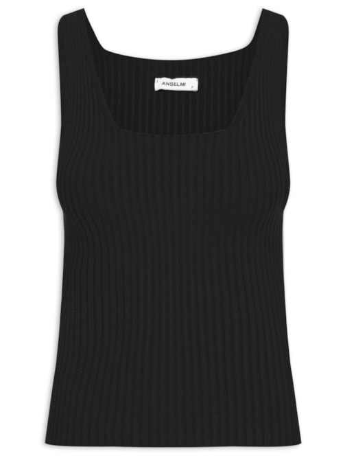 Regata Feminina Decote Quadrado – Preto
