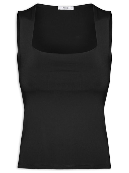 Regata Feminina Decote Quadrado – Preto