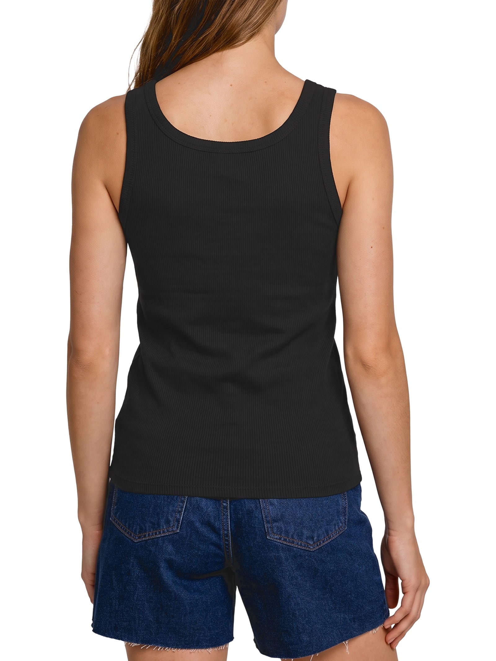 Regata Feminina Decote Quadrado Preto Lança Perfume