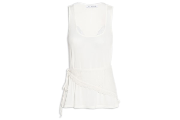 Regata Feminina Decote U Com Renda - Off White