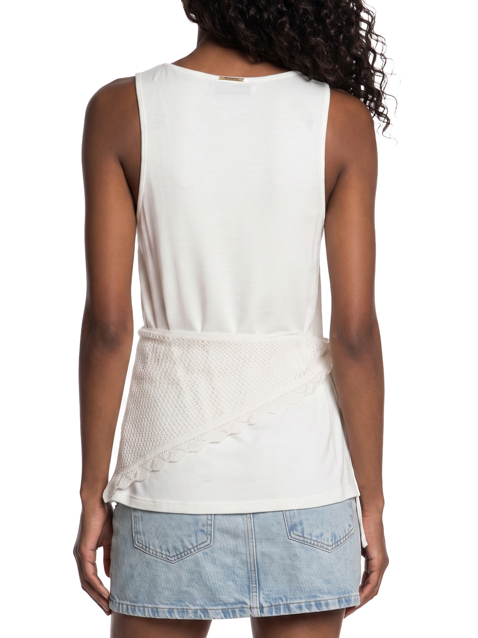 Regata Feminina Decote U Com Renda Off White My Favorite