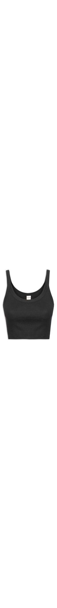 Regata Feminina Decote U Cropped - Preto