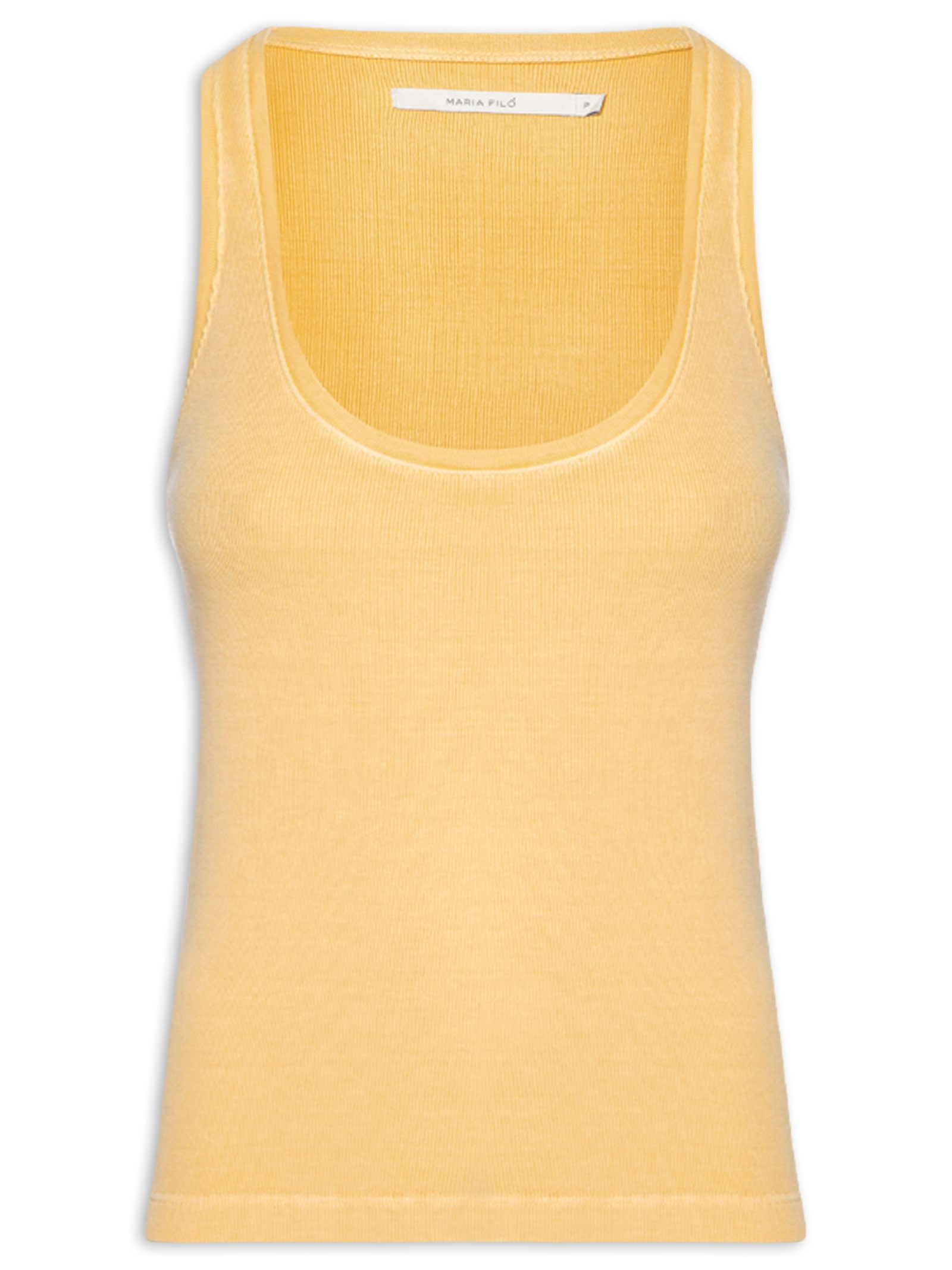 Regata Feminina Decote U Profundo Amarelo Maria Filó