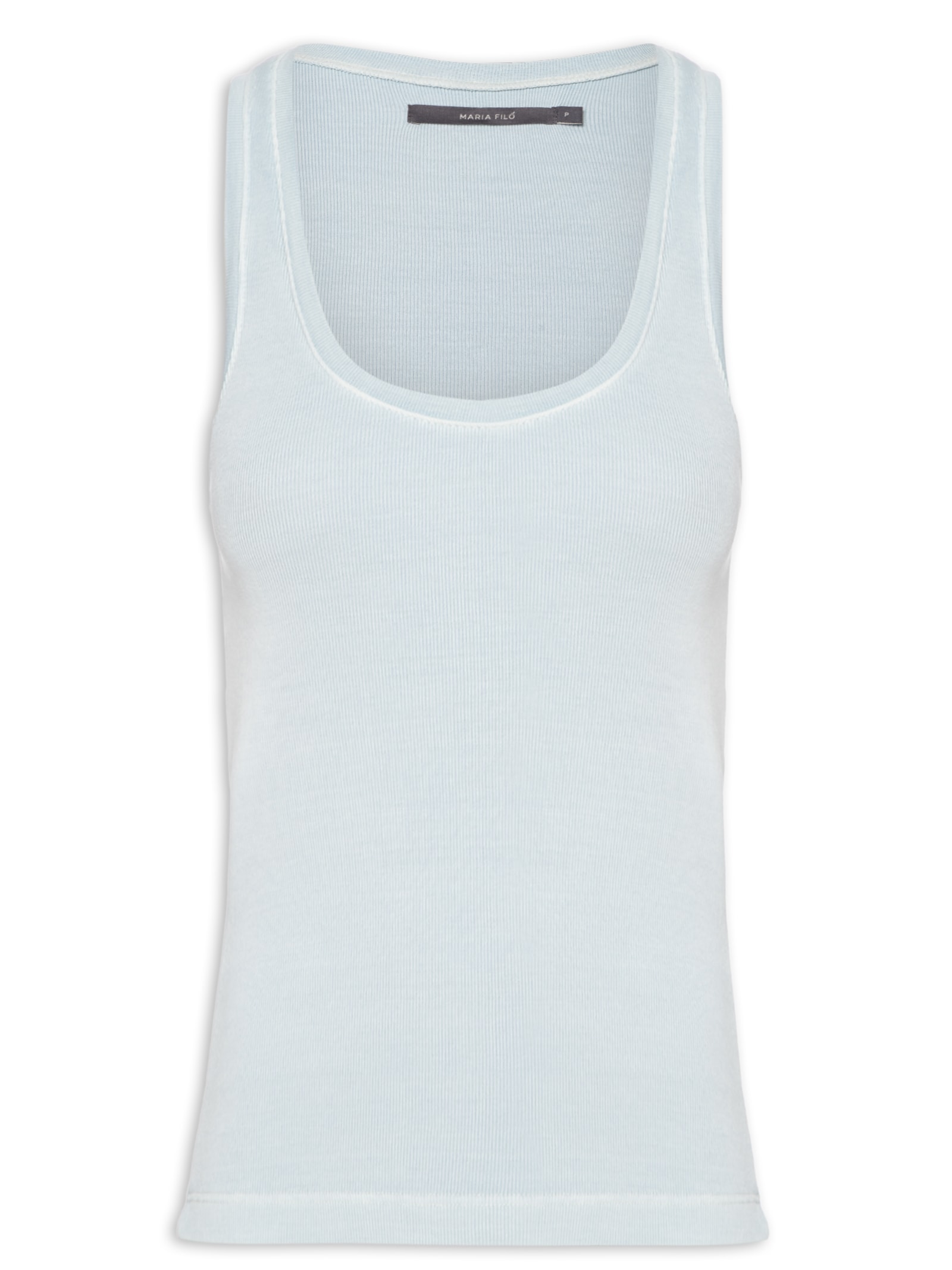 Regata Feminina Decote U Profundo Azul Maria Filó