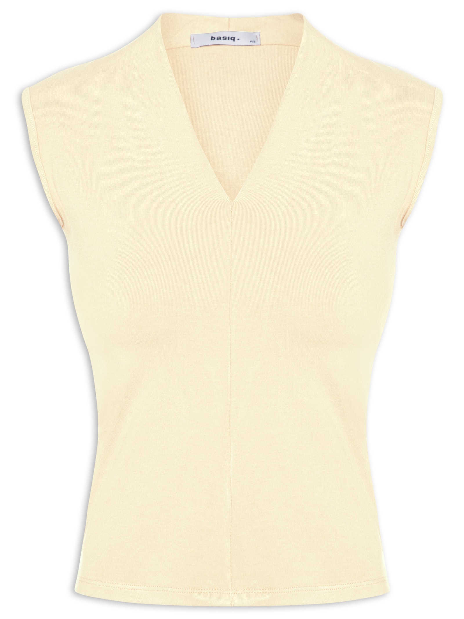 Regata Feminina Decote V Amarelo Basiq