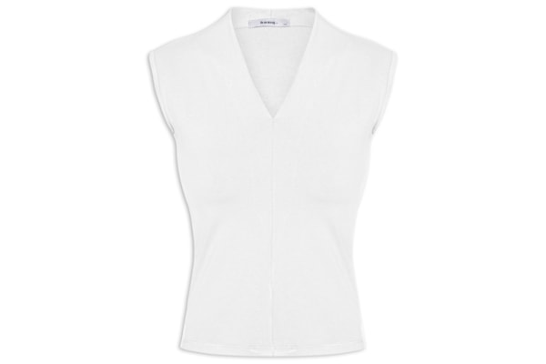 Regata Feminina Decote V - Branco