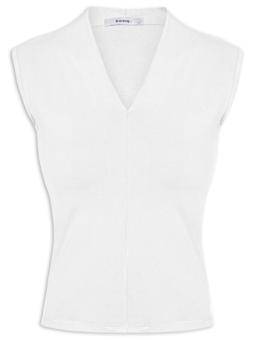 Regata Feminina Decote V – Branco