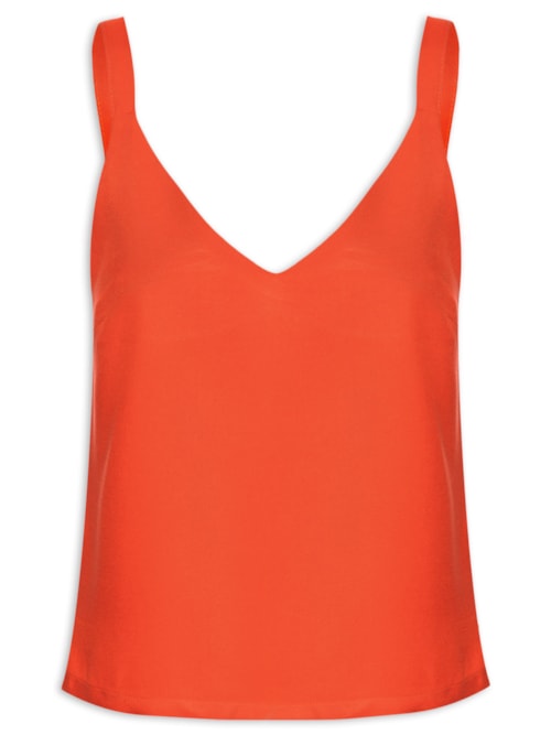 Regata Feminina Decote V - Laranja