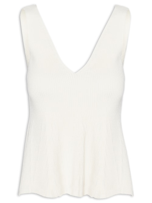 Regata Feminina Decote V Peplum – Off White