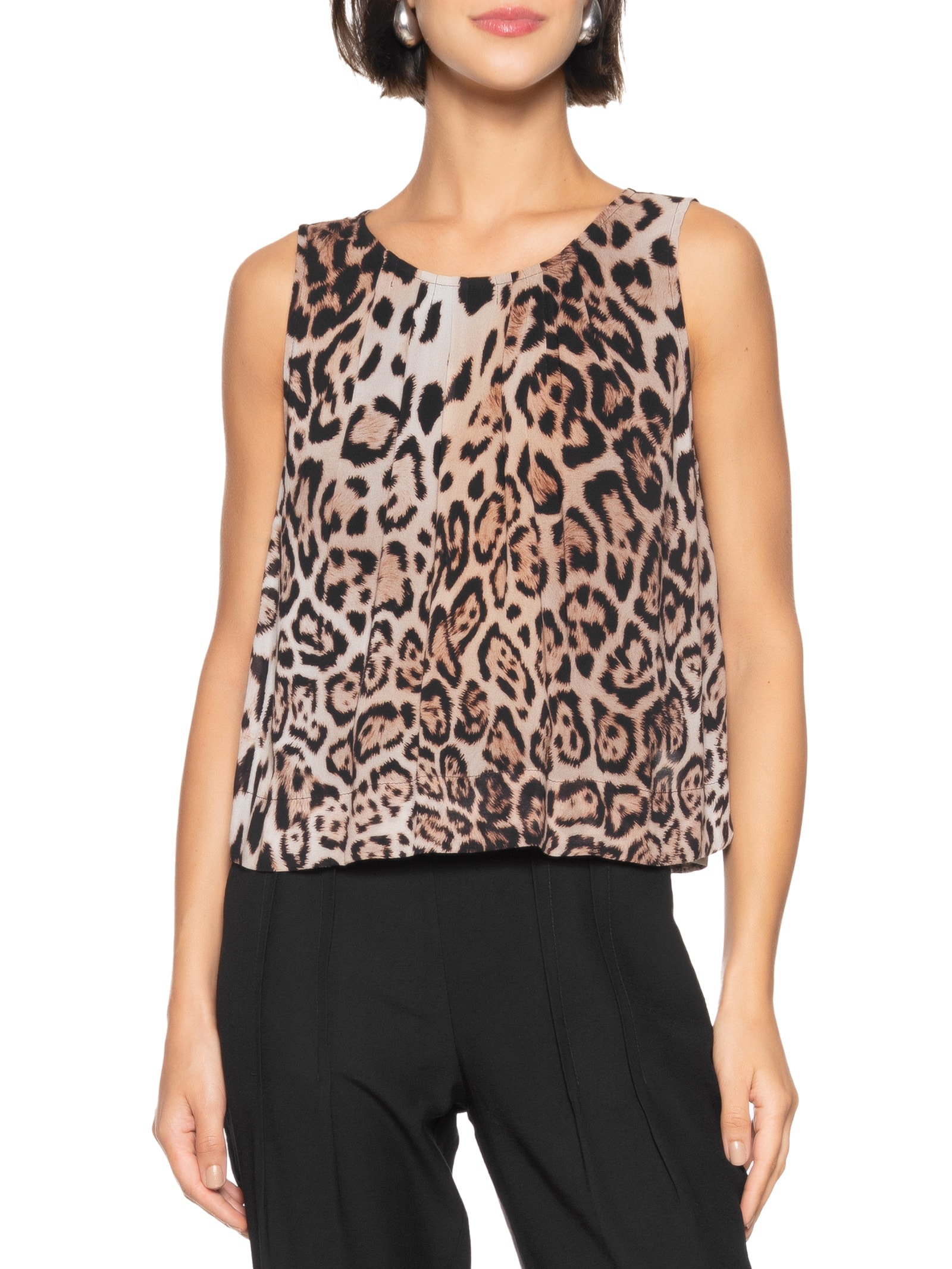 Regata Feminina Detalhada Estampa Savage Animal Print Mob