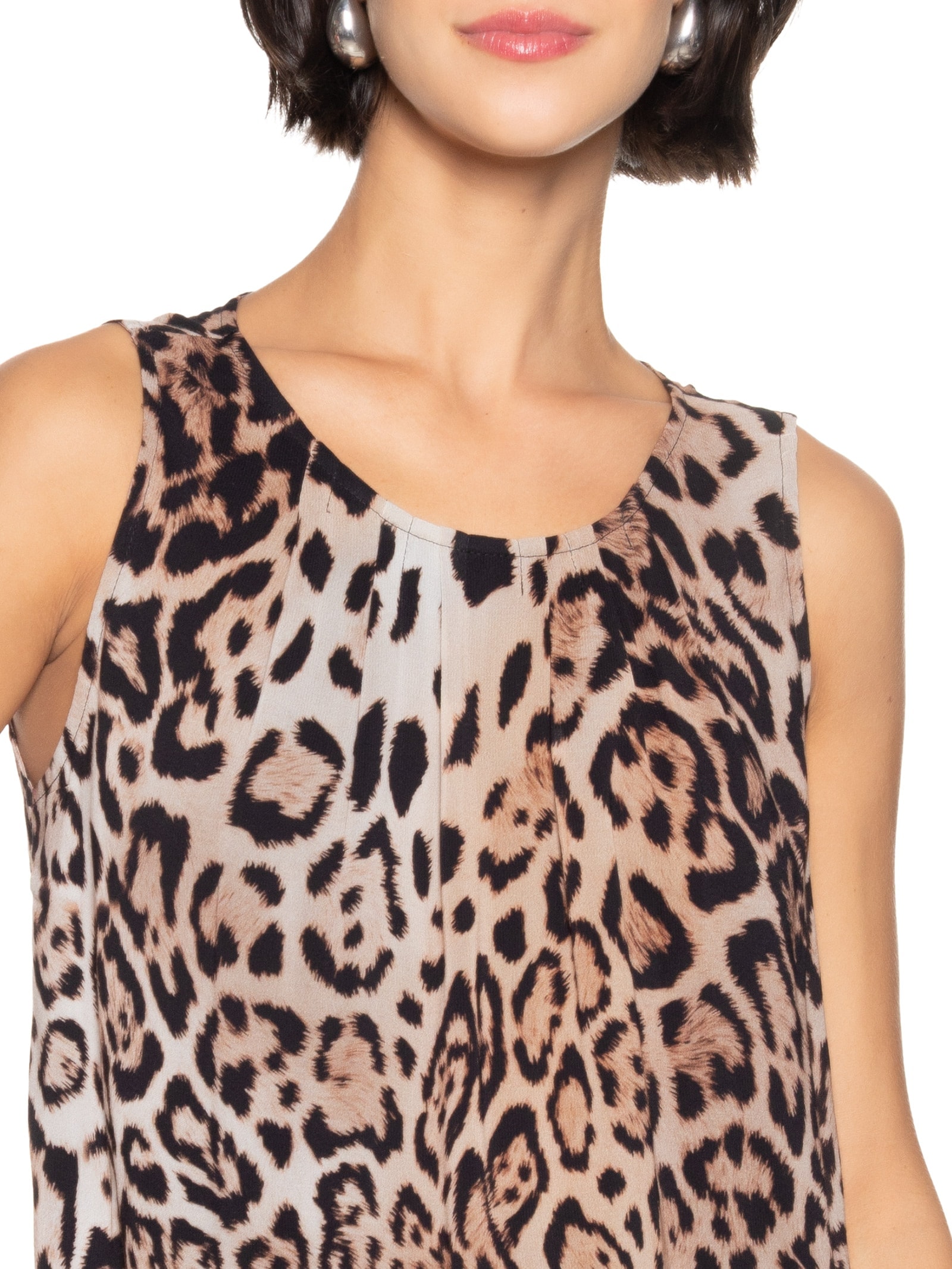 Regata Feminina Detalhada Estampa Savage Animal Print Mob