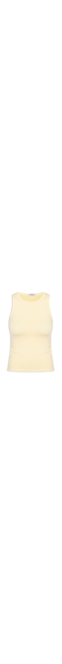 Regata Feminina Detalhe Drapeado - Amarelo