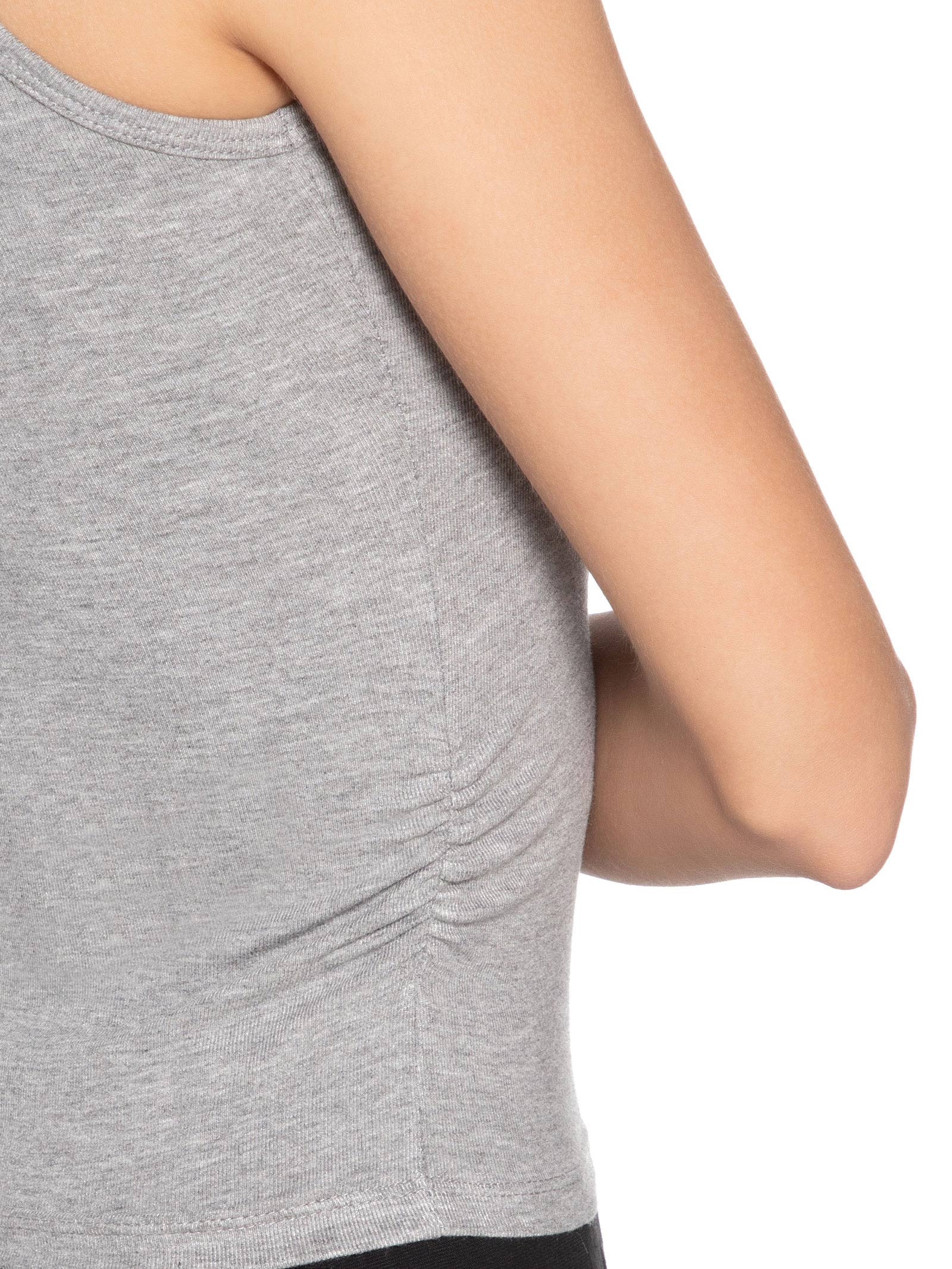 Regata Feminina Detalhe Drapeado Cinza Basiq