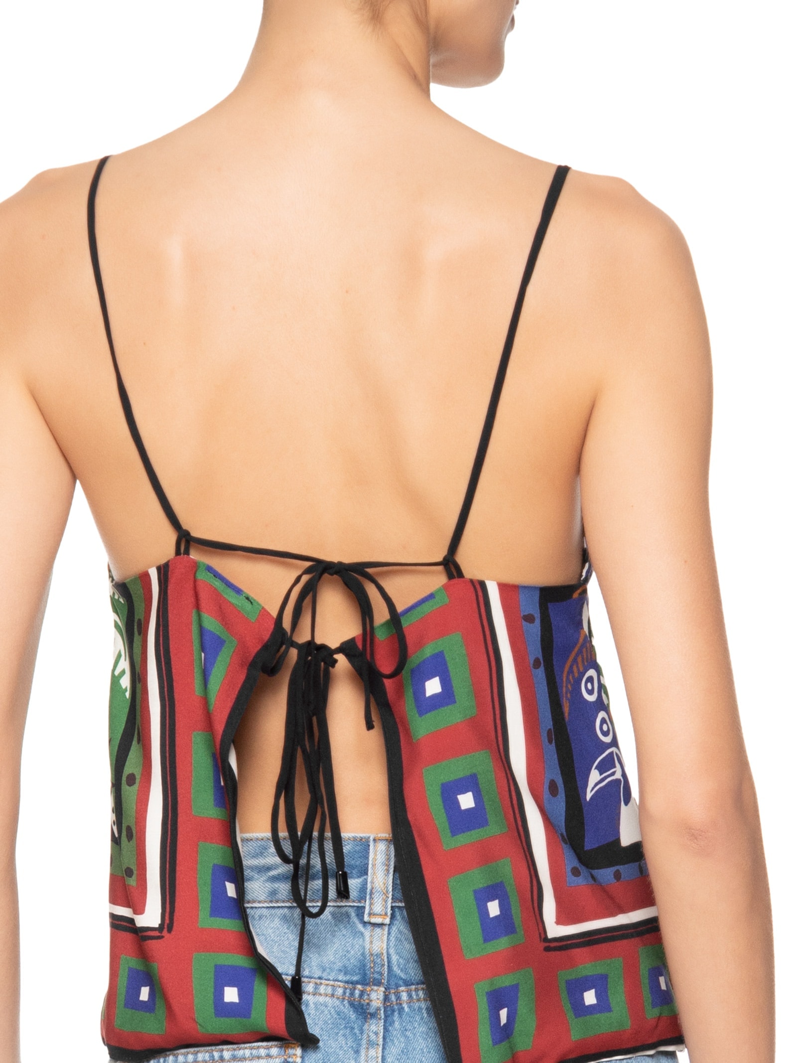 Regata Feminina Double Lenço Tropicano Preto Farm