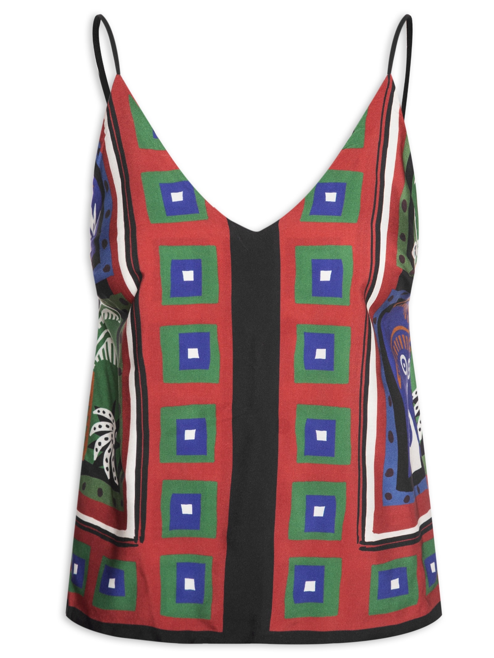 Regata Feminina Double Lenço Tropicano Preto Farm