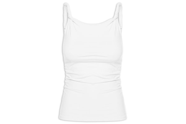 Regata Feminina Drapeada - Branco