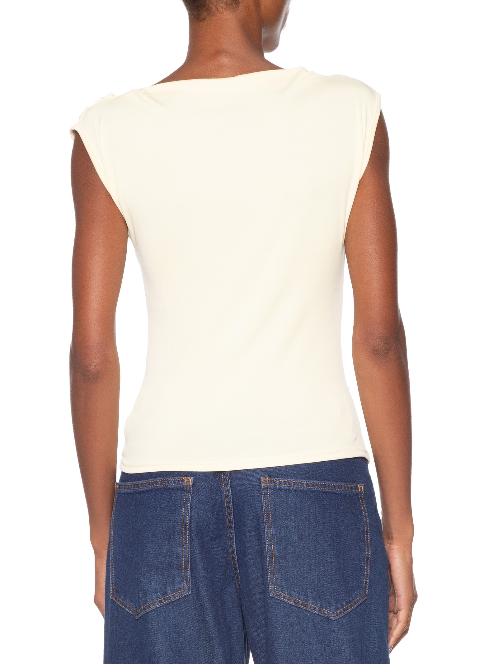 Regata Feminina Drapeada Degagê Amarelo Basiq