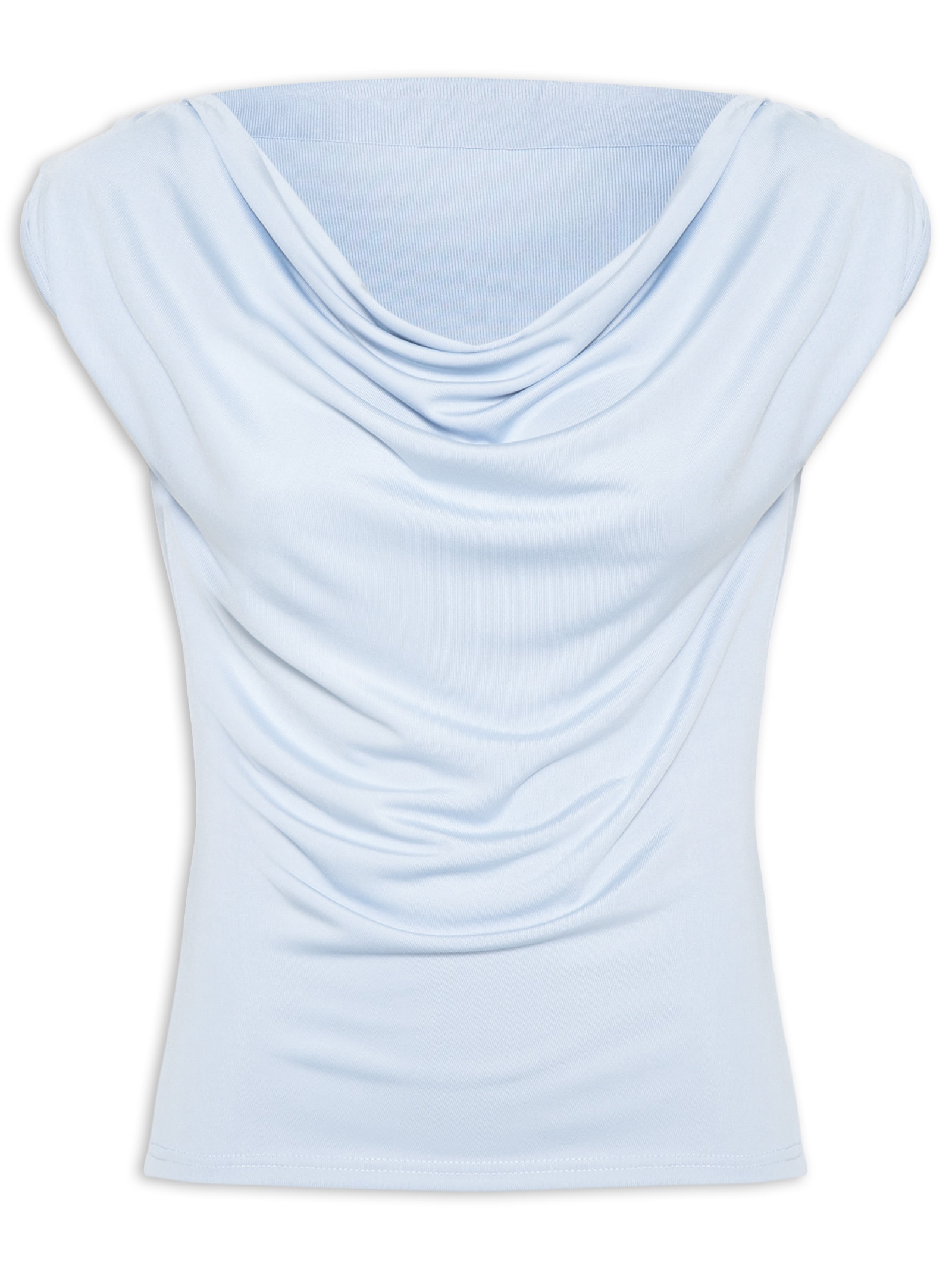 Regata Feminina Drapeada Degagê Azul Basiq