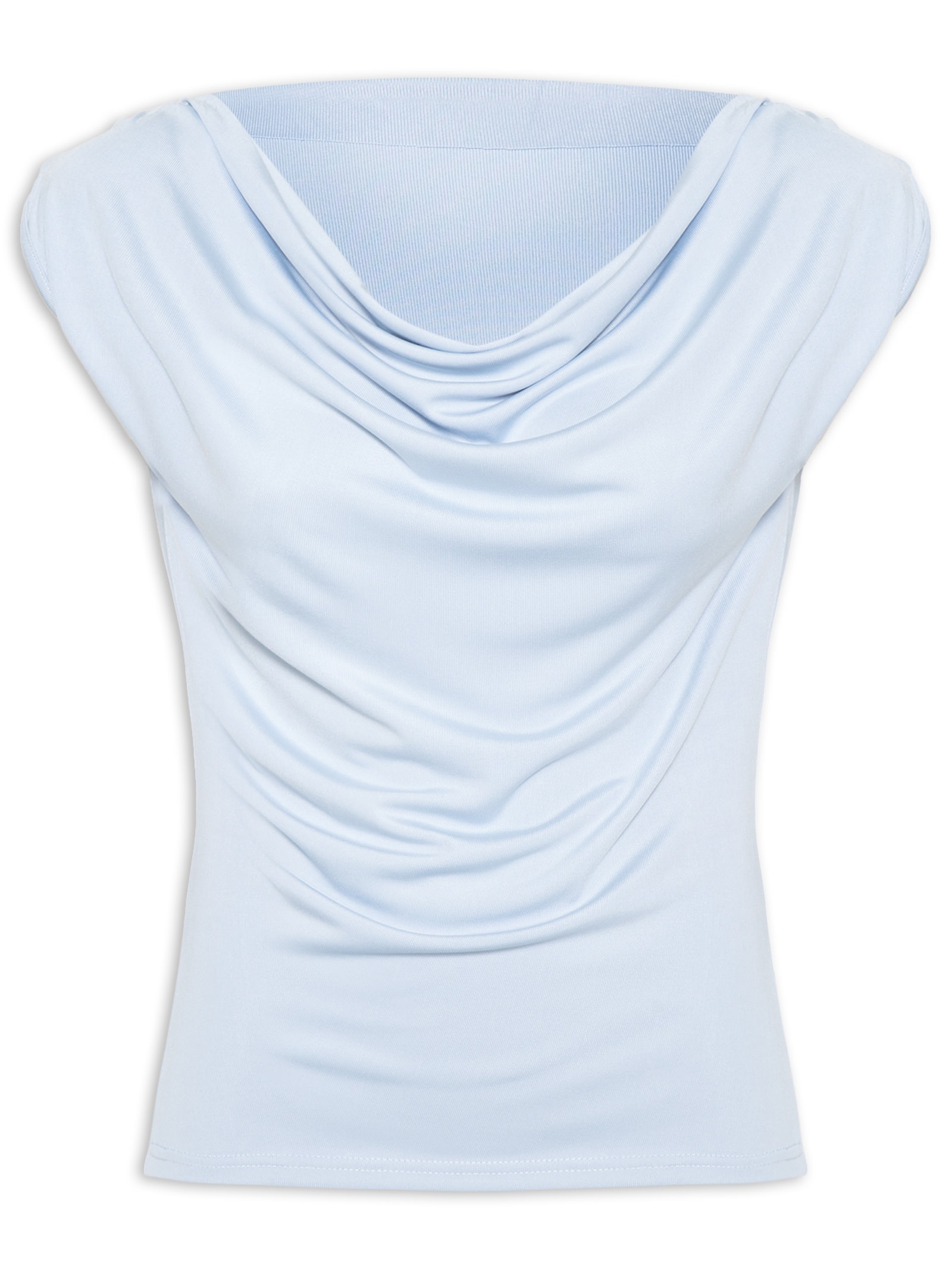 Regata Feminina Drapeada Degagê Azul Basiq