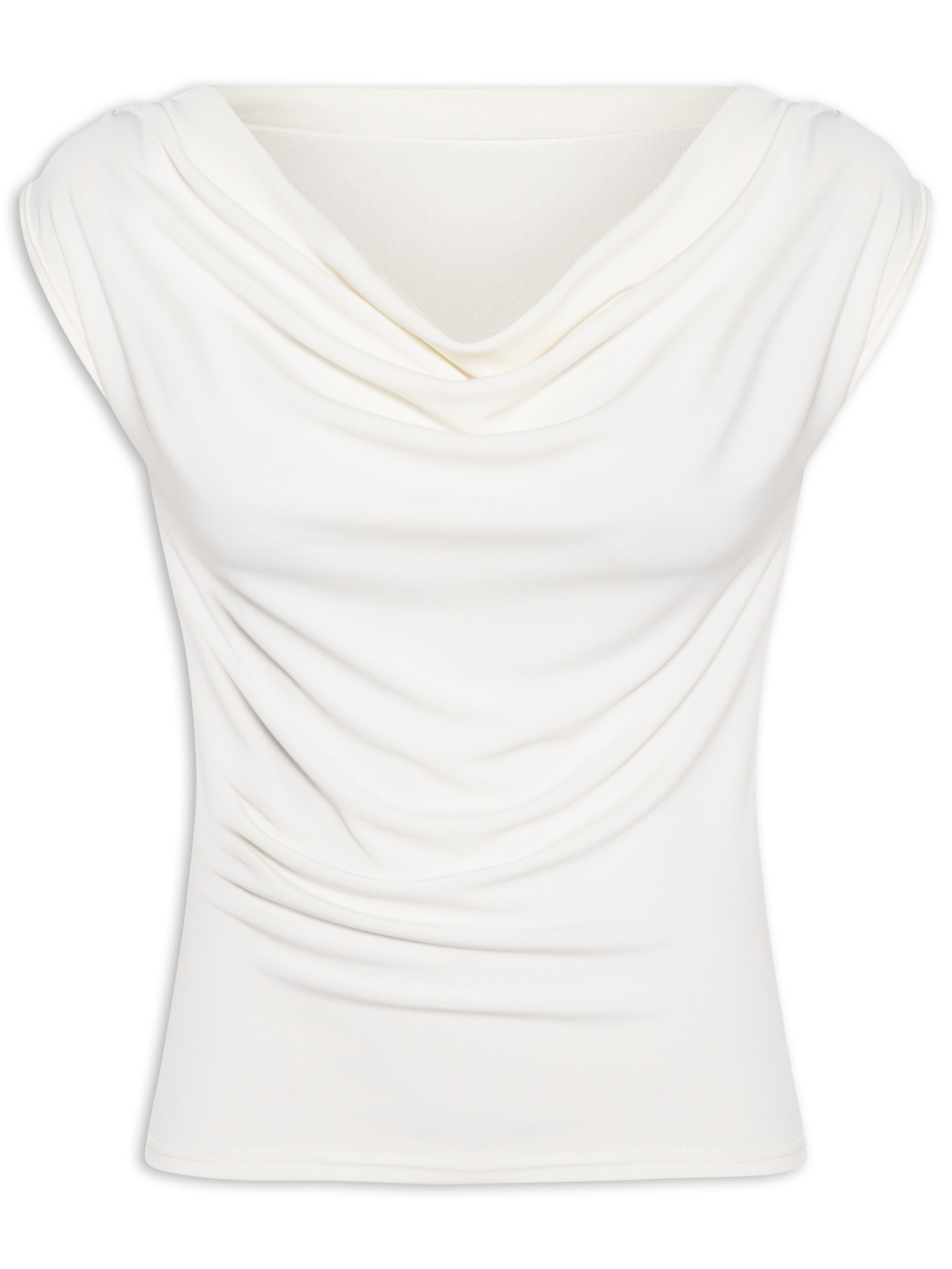 Regata Feminina Drapeada Degagê Branco Basiq