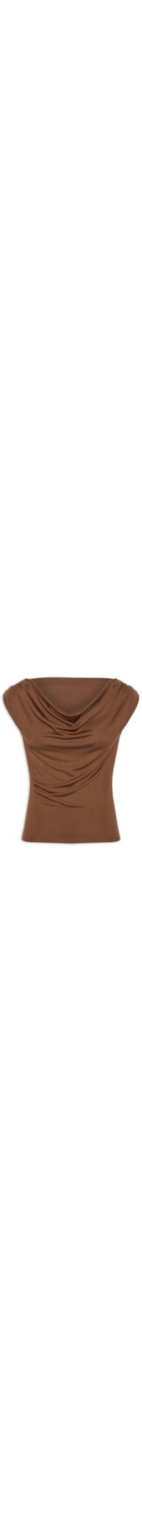 Regata Feminina Drapeada Degagê - Marrom