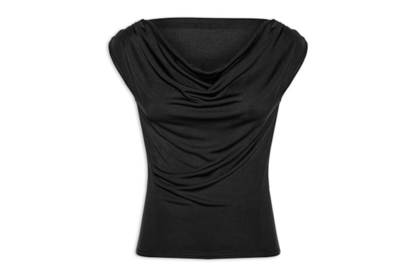 Regata Feminina Drapeada Degagê - Preto