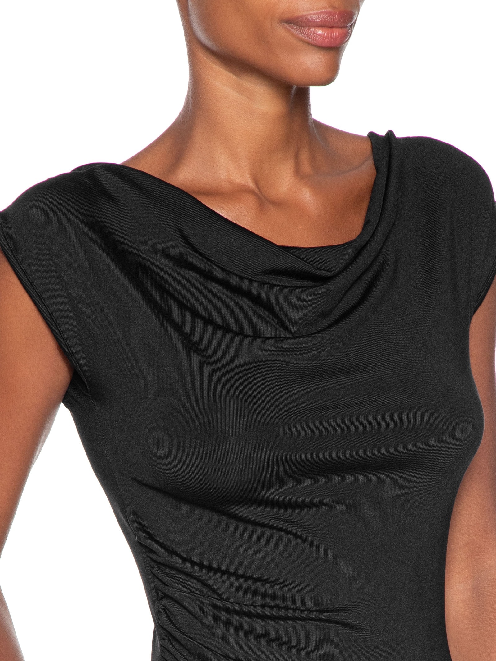 Regata Feminina Drapeada Degagê Preto Basiq