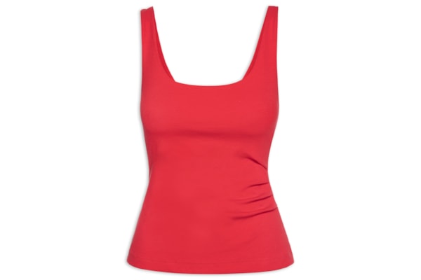 Regata Feminina Drapeada - Vermelho