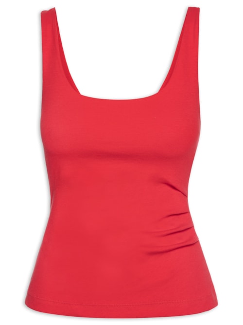 Regata Feminina Drapeada – Vermelho