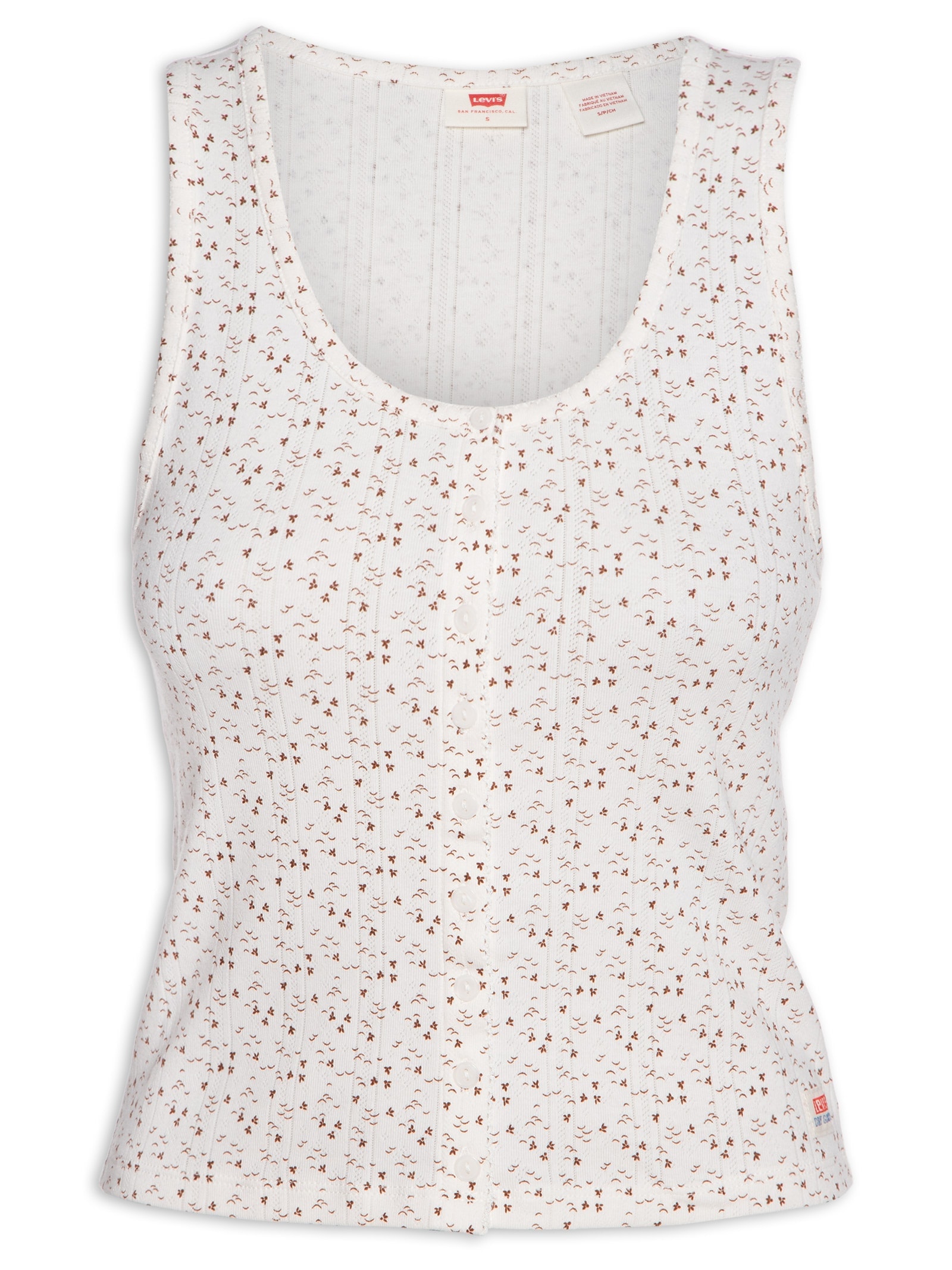 Regata Feminina Dry Goods Pointelle Tank Off White Levi's