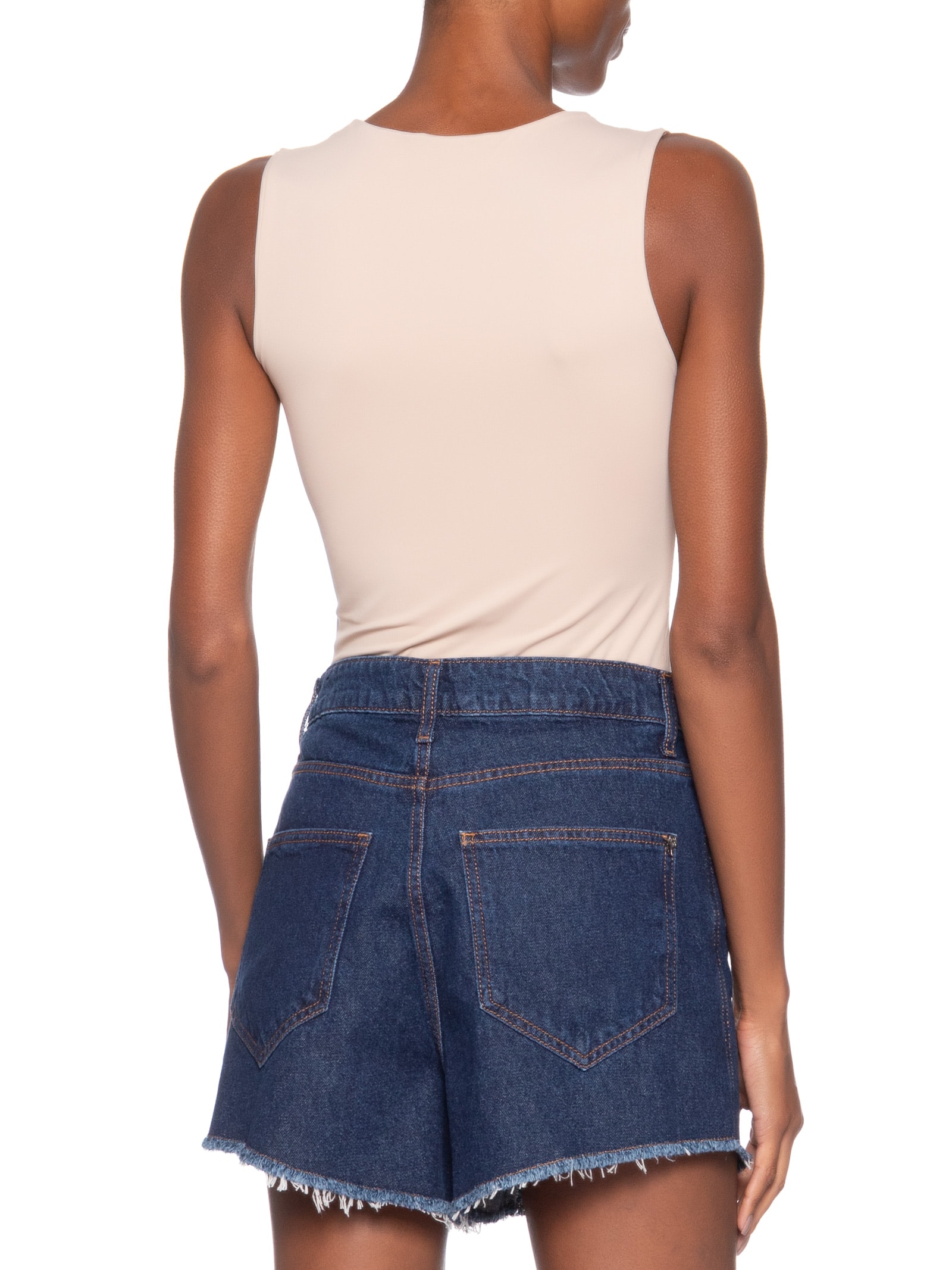 Regata Feminina em Poliamida com Decote Quadrado – Bege Market 33