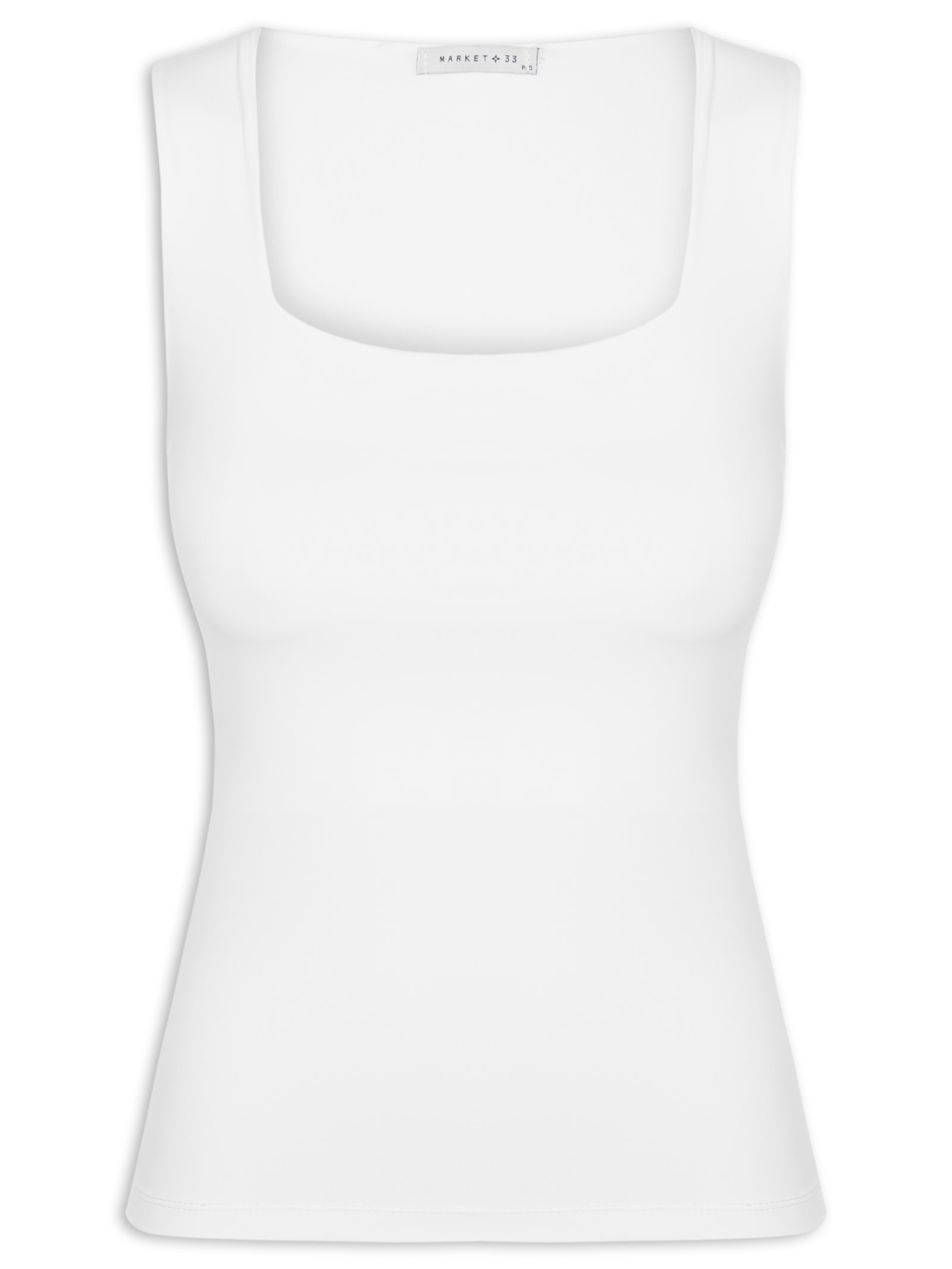 Regata Feminina em Poliamida com Decote Quadrado – Branco Market 33