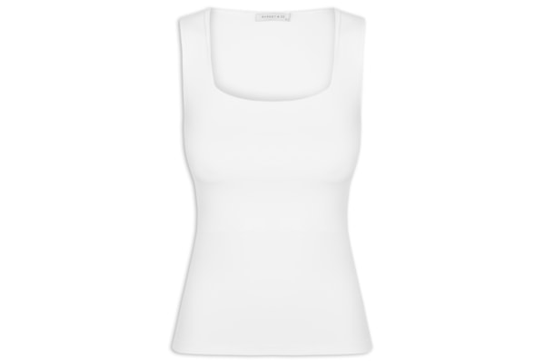 Regata Feminina em Poliamida com Decote Quadrado – Branco