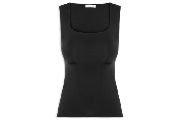 Regata Feminina em Poliamida com Decote Quadrado – Preto