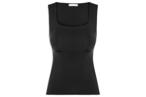 Regata Feminina em Poliamida com Decote Quadrado – Preto