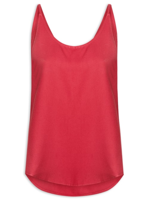 Regata Feminina Em Tecido Creponado – Vermelho