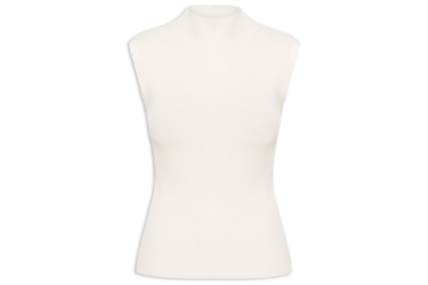 Regata Feminina Em Tricot - Amarelo