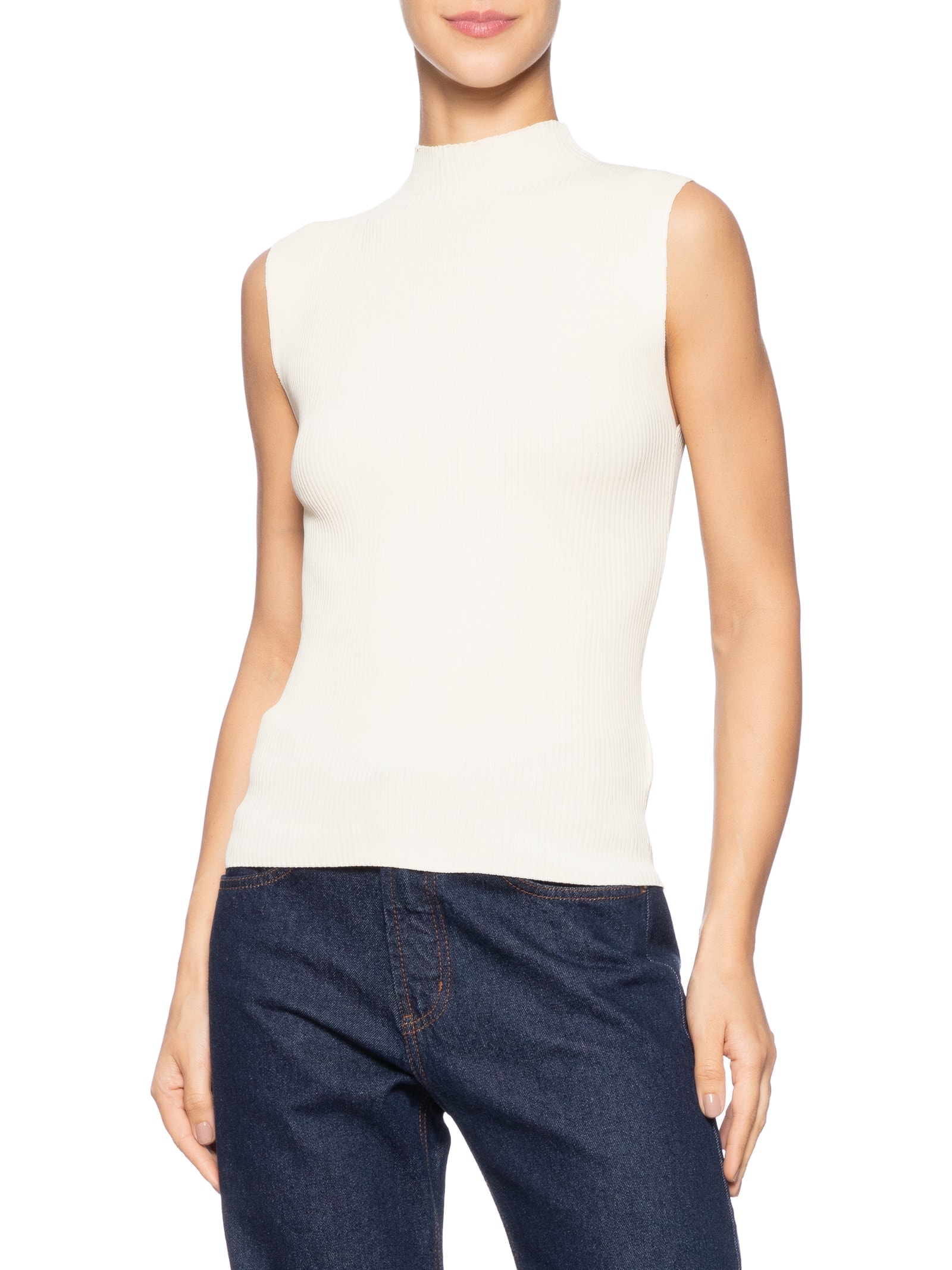 Regata Feminina Em Tricot Amarelo Market 33
